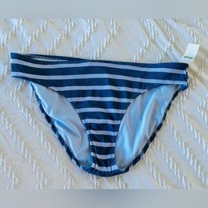 Aerie Ribbed Blue Striped Swim Bottoms Large. New